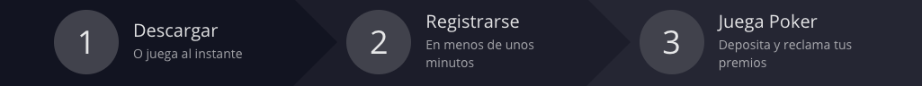 Tres pasos: descargar o jugar al instante, registrarse en menos de un minuto y depositar para reclamar los premios